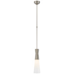 Utopia Glass Pendant - Polished Nickel / White