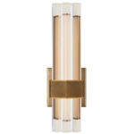 Fascio Asymmetric Wall Sconce - Hand-Rubbed Antique Brass / Crystal