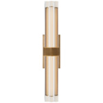 Fascio Bathroom Vanity Light - Hand-Rubbed Antique Brass / Crystal