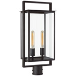 Halle Outdoor Post Light - Aged Iron / Clear