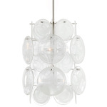 Loire Barrel Chandelier - Polished Nickel / White Strie