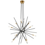 Stellar Chandelier - Matte Black / Antique Brass