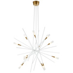 Stellar Chandelier - Matte White / Antique Brass