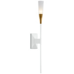 Stellar Wall Sconce - Matte White / Antique Brass