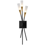 Stellar Triple Wall Sconce - Matte Black / Antique Brass