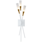 Stellar Triple Wall Sconce - Matte White / Antique Brass