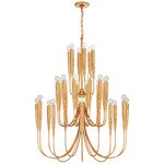 Acadia Chandelier - Antique Gold Leaf