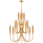 Acadia Chandelier - Antique Gold Leaf