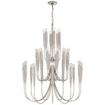 Acadia Chandelier - Burnished Silver Leaf