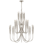 Acadia Chandelier - Burnished Silver Leaf