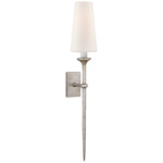 Iberia Wall Sconce - Burnished Silver Leaf / Linen