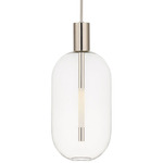 Nye Tall Pendant - Polished Nickel / Clear