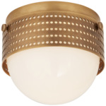 Precision Solitaire Round Ceiling Light - Antique-Burnished Brass / White