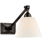 Jane Library Plug-in Wall Sconce - Gun Metal / Linen