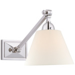 Jane Library Plug-in Wall Sconce - Polished Nickel / Linen