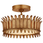 Leslie Semi Flush Ceiling Light - Gilded Iron / Frosted