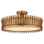 Leslie Semi Flush Ceiling Light - Gilded Iron / Frosted