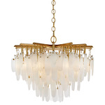 Cora Chandelier - Antique-Burnished Brass / Alabaster