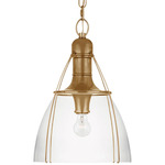 Prestwick Pendant - Antique-Burnished Brass / Clear