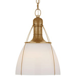 Prestwick Pendant - Antique-Burnished Brass / White