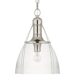 Prestwick Pendant - Polished Nickel / Clear