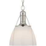Prestwick Pendant - Polished Nickel / White