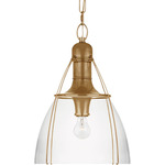 Prestwick Pendant - Antique-Burnished Brass / Clear