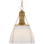 Prestwick Pendant - Antique-Burnished Brass / White