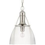 Prestwick Pendant - Polished Nickel / Clear