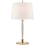 Lyra Table Lamp - Hand-Rubbed Antique Brass / Crystal / Linen