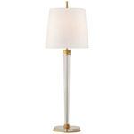 Lyra Buffet Lamp - Hand-Rubbed Antique Brass / Crystal / Linen