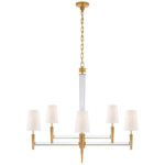Lyra Chandelier - Hand-Rubbed Antique Brass / Crystal / Linen