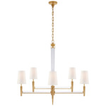 Lyra Chandelier - Hand-Rubbed Antique Brass / Crystal / Linen