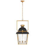 Coventry Lantern Outdoor Pendant - Antique-Burnished Brass / Black