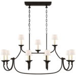 Flemish Linear Pendant - Aged Iron / Linen