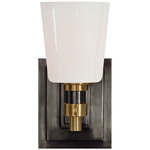 Bryant Single Wall Sconce - Bronze / Hand-Rubbed Antique Brass / White