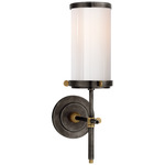 Bryant Cylinder Wall Sconce - Bronze / Hand-Rubbed Antique Brass / White