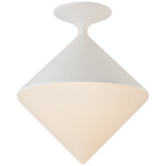 Sarnen Semi Flush Ceiling Light - Matte White / White