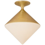 Sarnen Semi Flush Ceiling Light - Gild / White