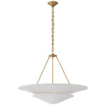 Mollino Chandelier - Hand-Rubbed Antique Brass / Plaster White