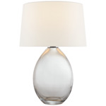 Myla Wide Table Lamp - Clear / Linen