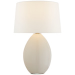 Myla Wide Table Lamp - White / Linen