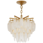 Cora Semi Flush Chandelier - Antique-Burnished Brass / Alabaster