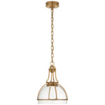 Gracie Dome Pendant - Antique-Burnished Brass / Clear