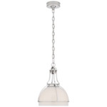 Gracie Dome Pendant - Polished Nickel / White