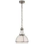 Gracie Dome Pendant - Antique Nickel / White