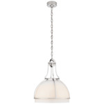 Gracie Dome Pendant - Polished Nickel / White