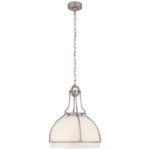 Gracie Dome Pendant - Antique Nickel / White