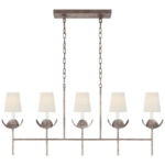 Illana Linear Chandelier - Burnished Silver Leaf / Linen