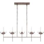 Illana Linear Chandelier - Burnished Silver Leaf